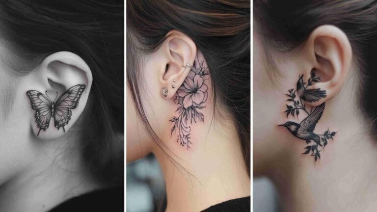 Behind Ear Tattoos Women 4K HD Wallpapers