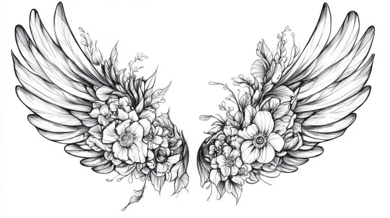 Angel Wings Tattoo Drawing 4K HD Designs