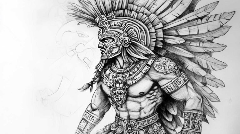 Aztec Tattoo Sketch 4K HD Designs