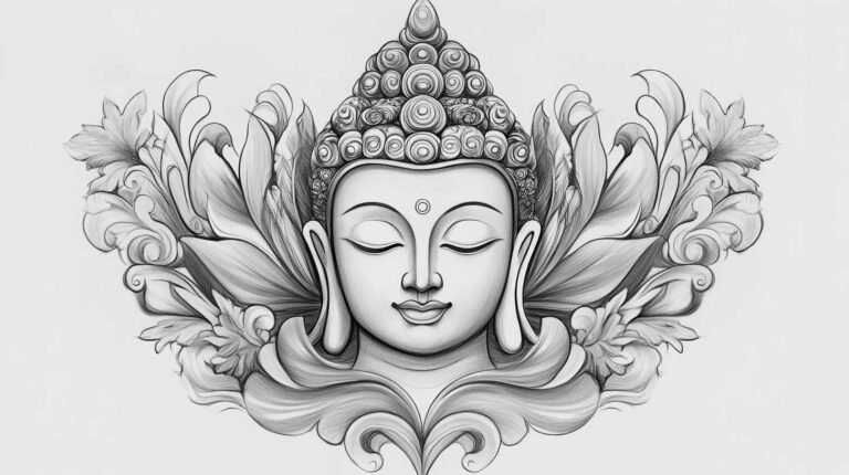 Buddha Tattoo Sketch 4K HD Designs