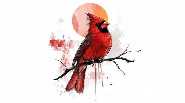 Cardinal Tattoo Sketch 4K HD Designs