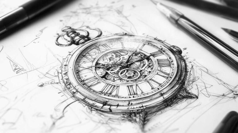 Clock Tattoo Sketch 4K HD Designs