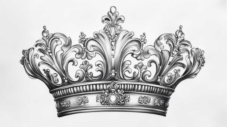 Crown Tattoo Sketch 4K HD Designs