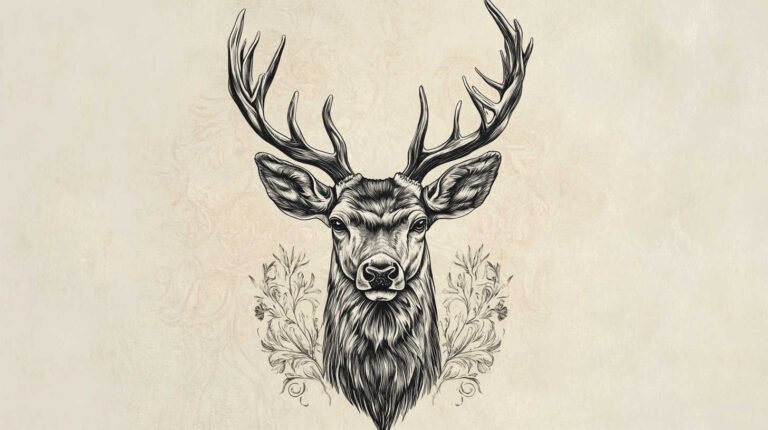 Deer Tattoo Sketch 4K HD Designs
