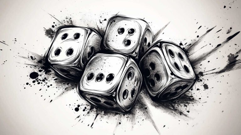 Dice Tattoo Sketch 4K HD Designs