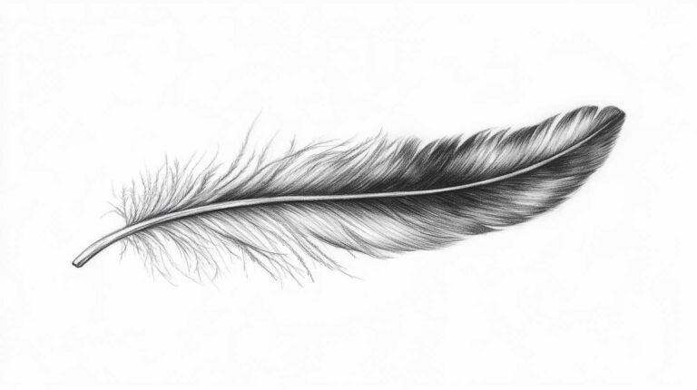 Feather Tattoo Sketch 4K HD Designs