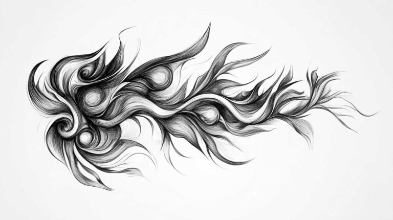 Flame Tattoo Sketch 4K HD Designs