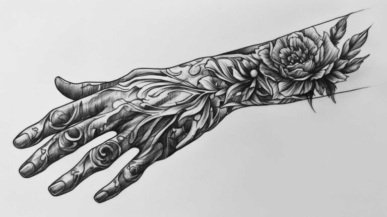 Full Hand Tattoo Sketch 4K HD Designs