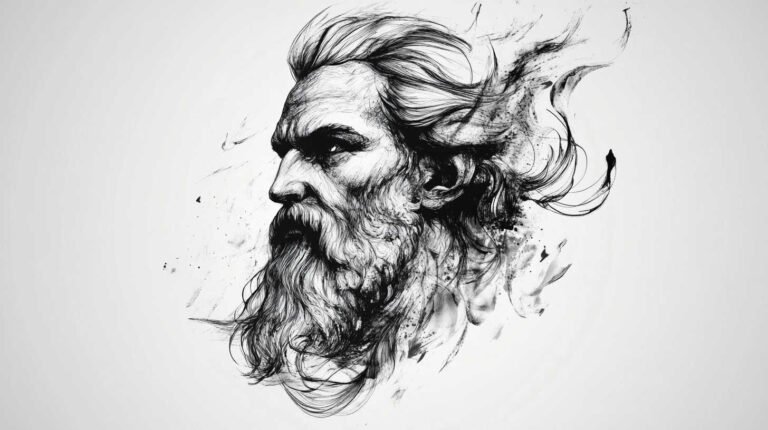 Greek God Tattoo Sketch 4K HD Designs