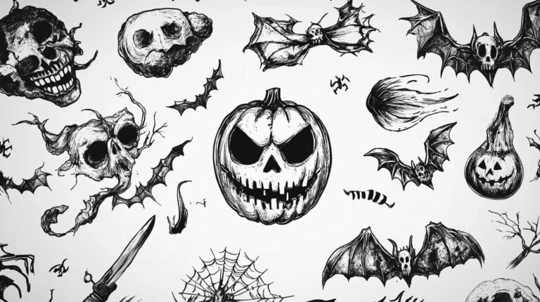 Halloween Tattoo Sketches 4K HD Designs