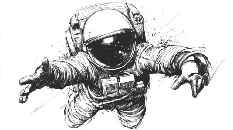 Astronaut Tattoo Sketch 4K HD Designs