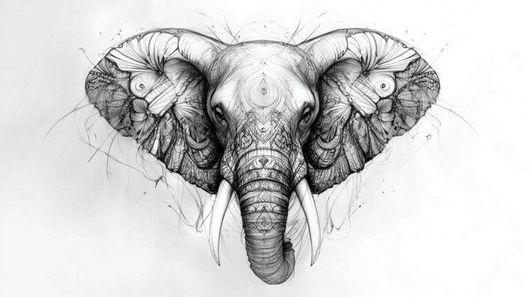 55 Elephant Tattoo Sketch 4K HD Designs