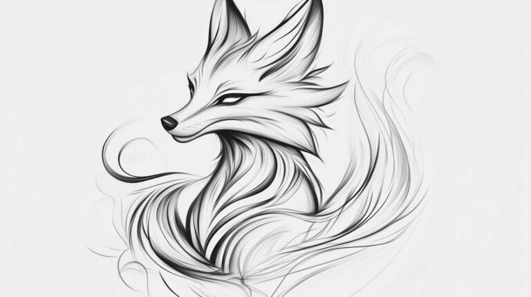 Fox Tattoo Sketch 4K HD Designs