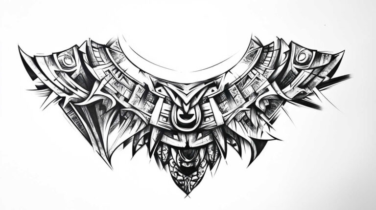 Half Chest Tattoo Sketch 4K HD Designs