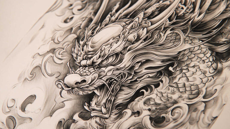 Japanese Full Sleeve Tattoo Sketch 4K HD Designs