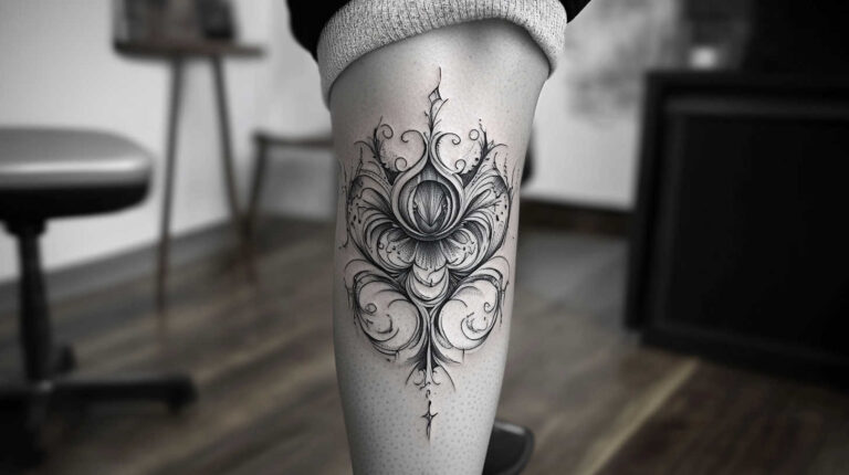 Knee Tattoo Sketch 4K HD Designs